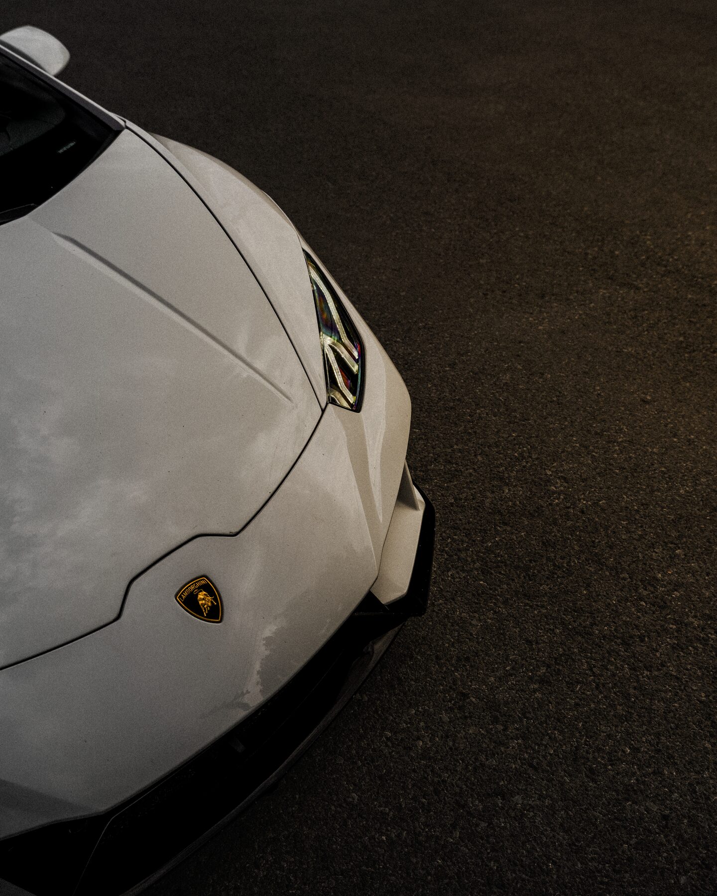 Lamborghini front detail, low light